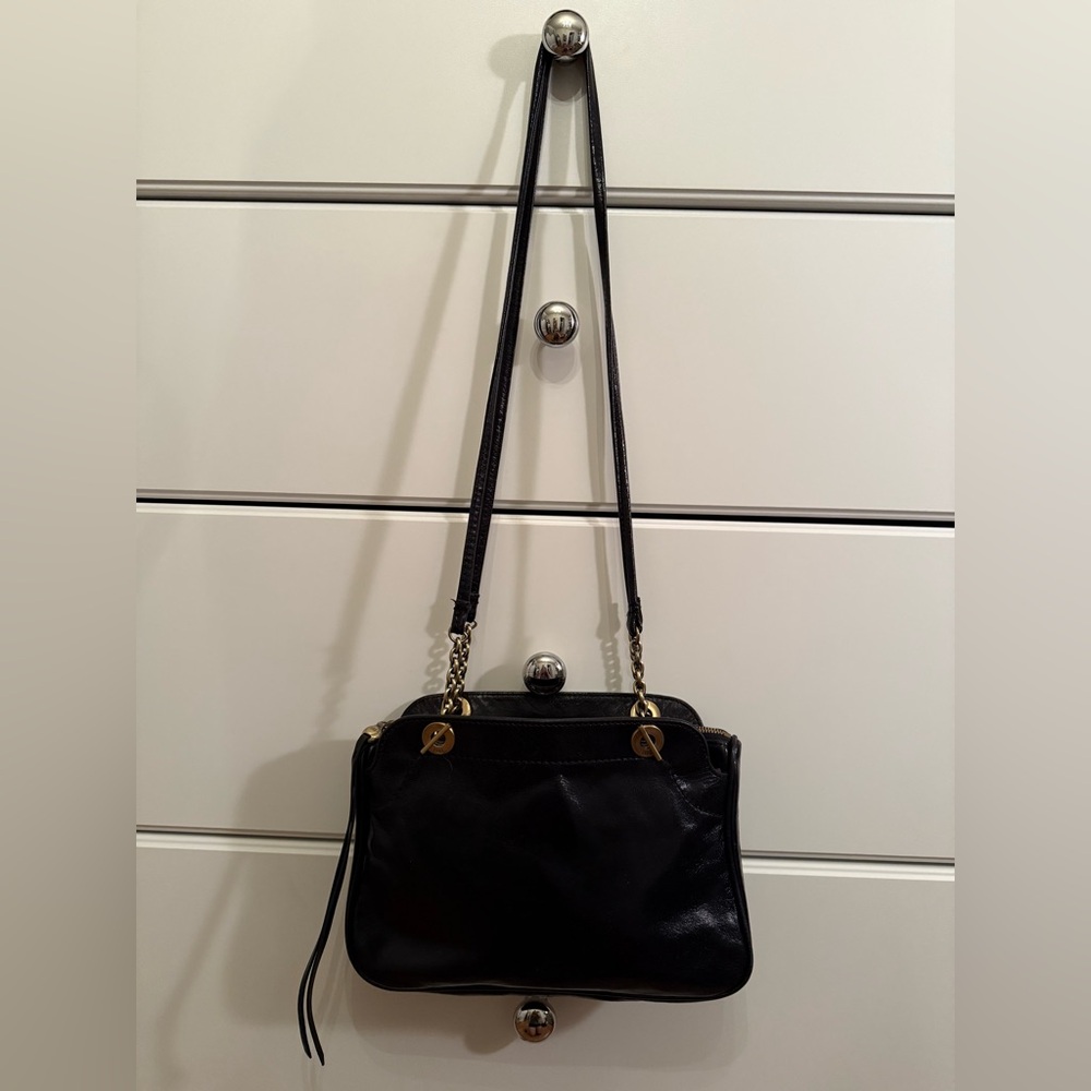 HOBO Refine Leather Shoulder Bag (Black)